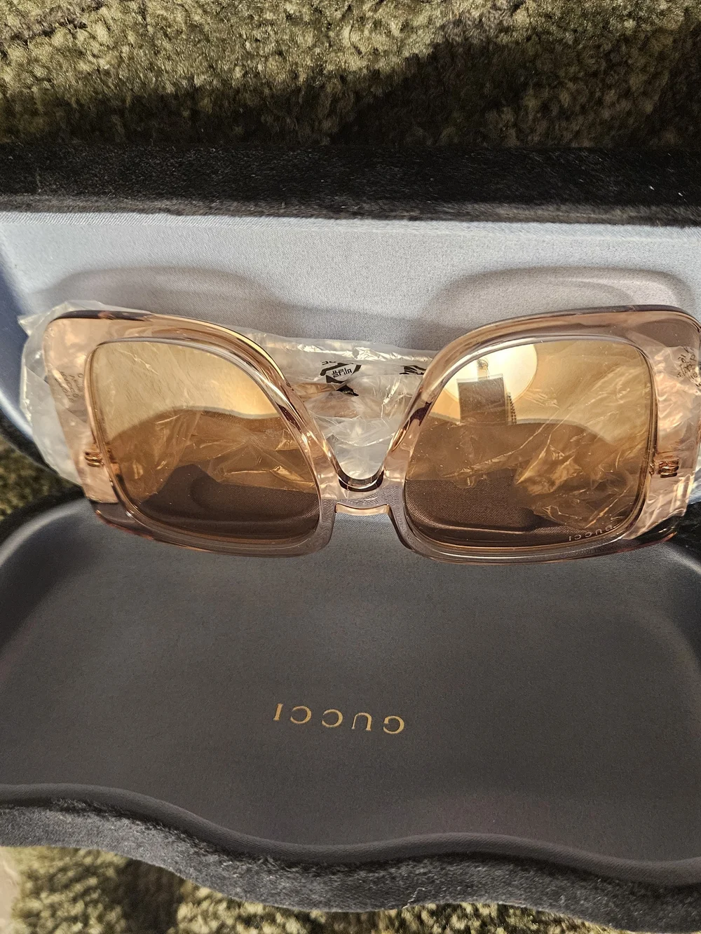 NEW Gucci GG1314S 005 Beige Brown Gradient Oversized Sunglasses
